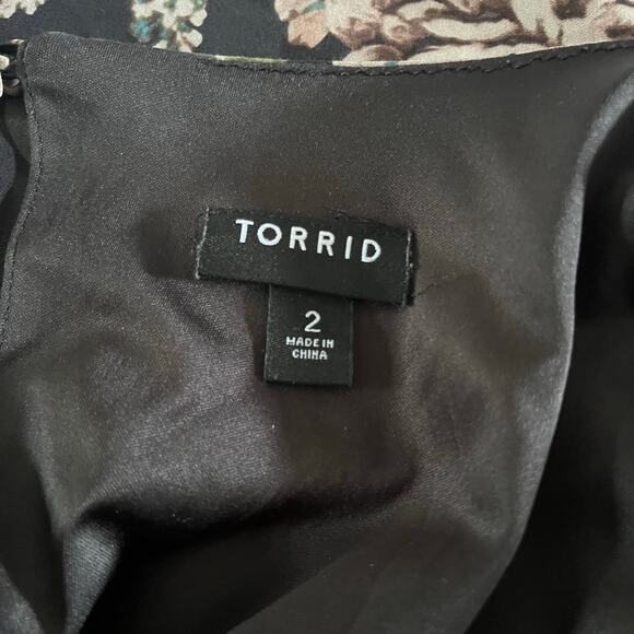 Torrid Black Floral Skull Baby Doll Long Sleeve Blouse Sz 2X Whimsigoth Grunge - Picture 6 of 8